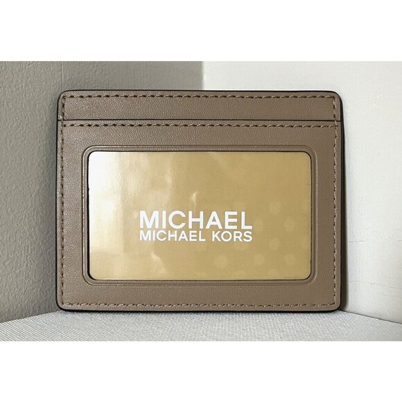 New Michael Kors Jet Set Travel Card Holder Haircalf/Leather Exotic Print Camel - Picture 2 of 2
